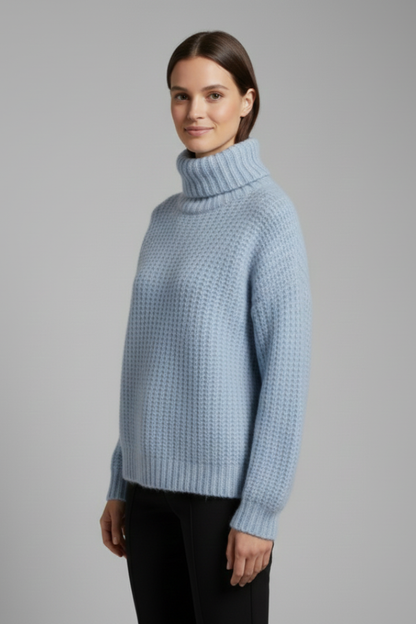 Lena | Ribbed Knit Turtleneck Jumper with Wide Sleeves