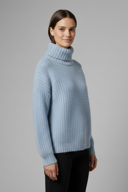 Lena | Ribbed Knit Turtleneck Jumper with Wide Sleeves