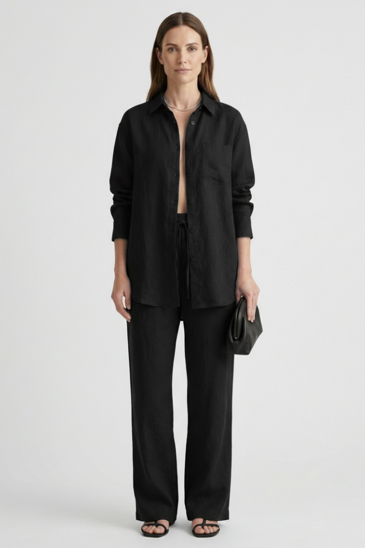 Lila | Tailored Button Shirt & Straight Trousers Set