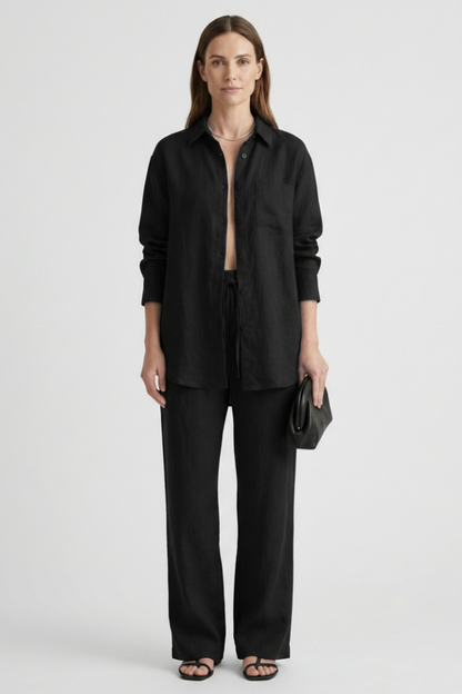 Lila | Tailored Button Shirt & Straight Trousers Set