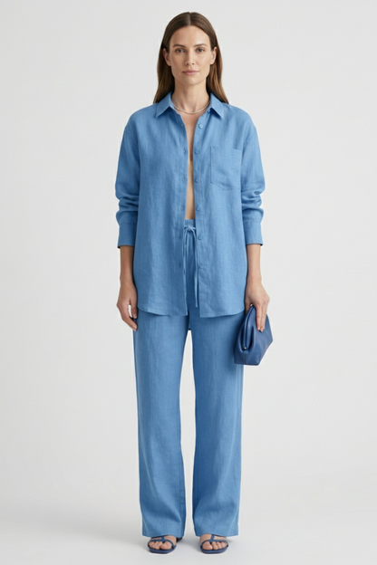 Lila | Tailored Button Shirt & Straight Trousers Set