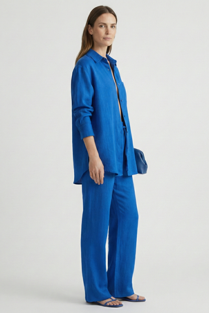 Lila | Tailored Button Shirt & Straight Trousers Set