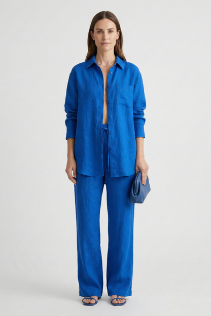 Lila | Tailored Button Shirt & Straight Trousers Set