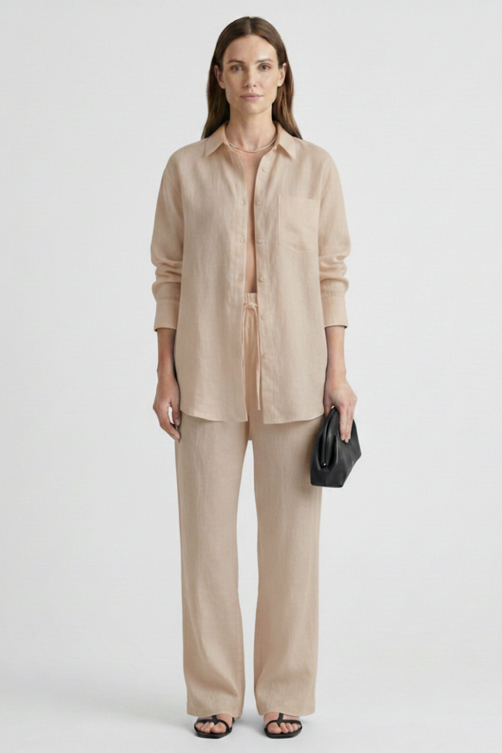Lila | Tailored Button Shirt & Straight Trousers Set