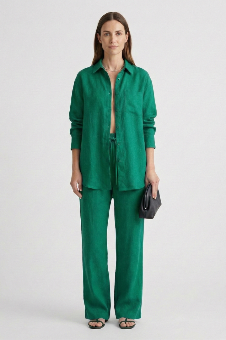 Lila | Tailored Button Shirt & Straight Trousers Set