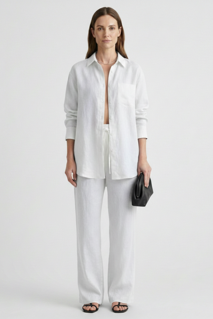 Lila | Tailored Button Shirt & Straight Trousers Set