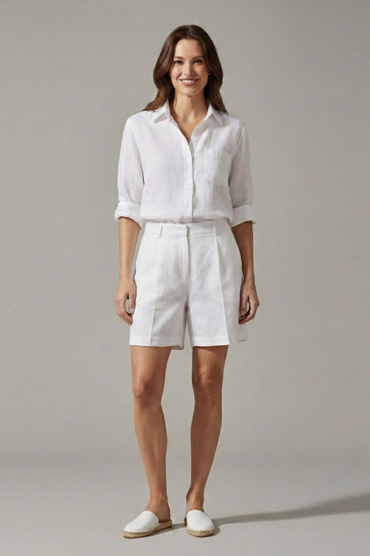 Isla | Chic Button-Up Shirt and Wide Shorts Set