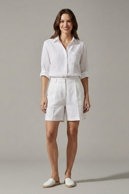 Isla | Chic Button-Up Shirt and Wide Shorts Set