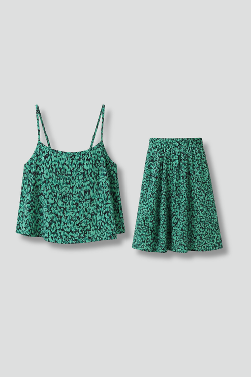 Lena | Chic Cami Top and Flared Skirt Set