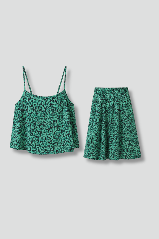 Lena | Chic Cami Top and Flared Skirt Set