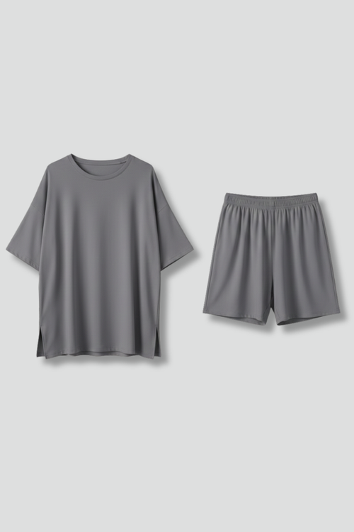 Lila | Chic Two-Piece Set with Crew Neck Top and Loose Shorts