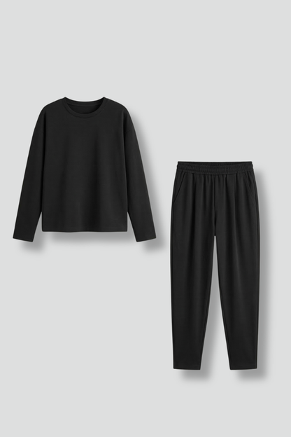 Lena | Chic Crew Neck Top and Tapered Trousers Set