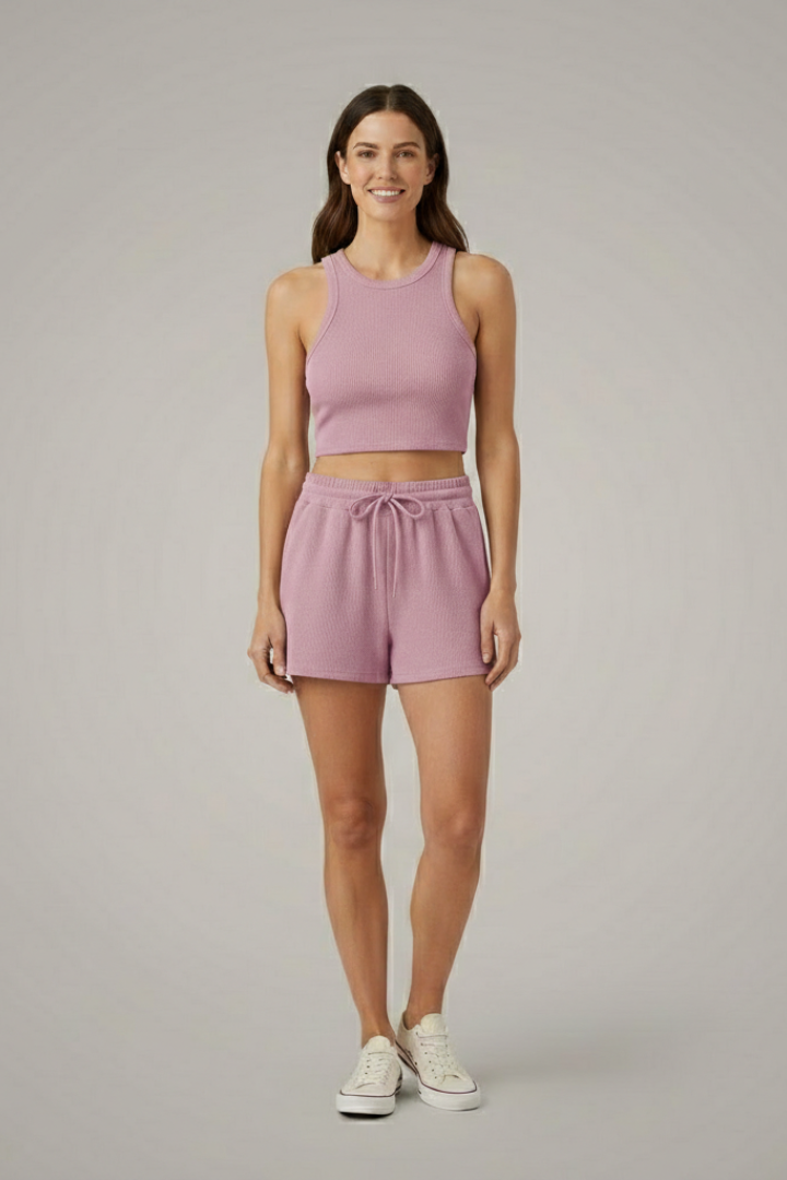 Lila | Racerback Top & Drawstring Shorts Set