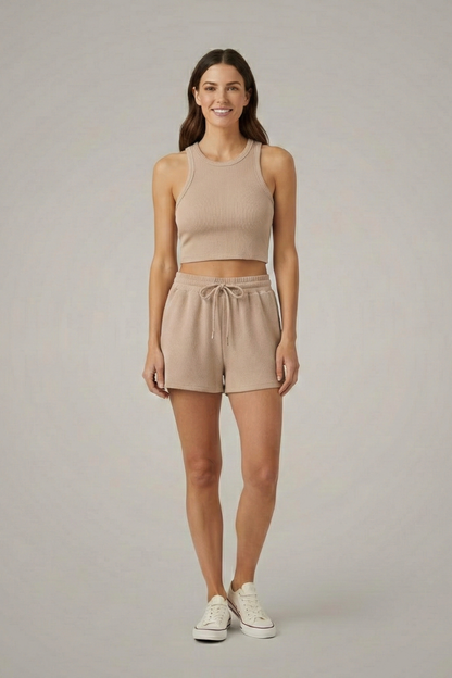 Lila | Racerback Top & Drawstring Shorts Set