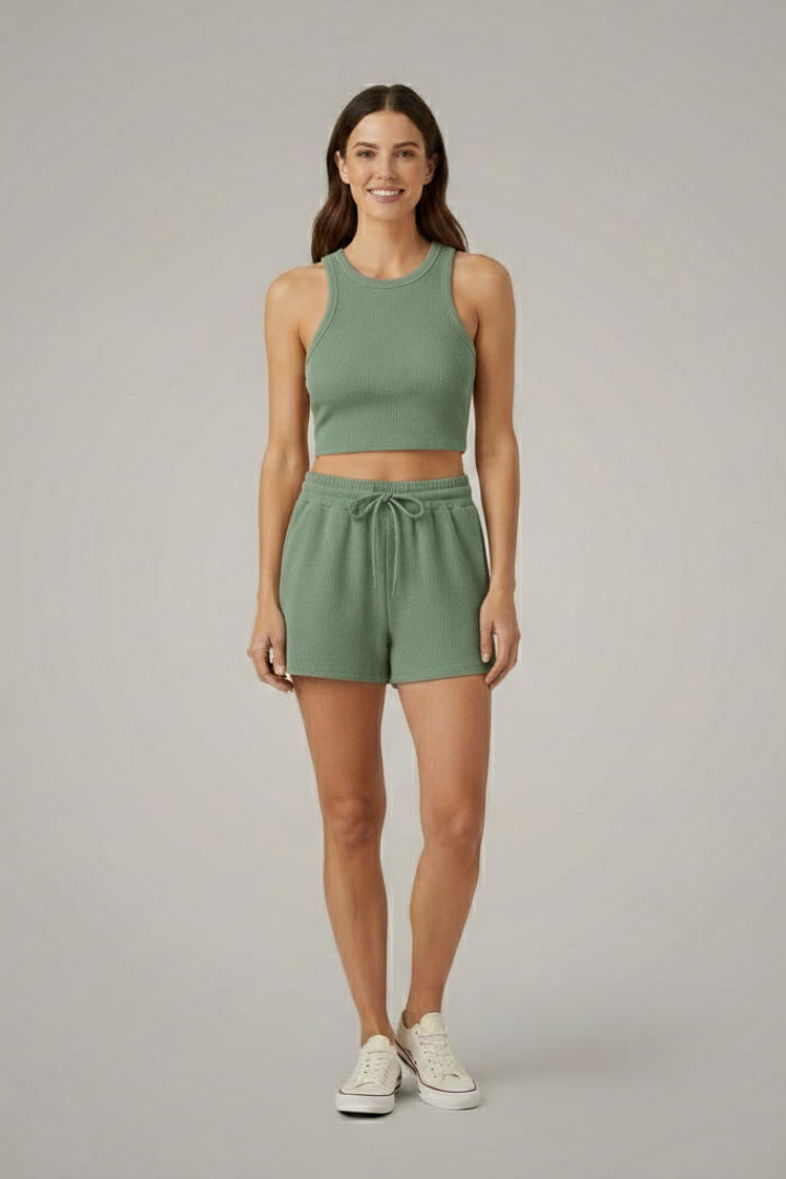 Lila | Racerback Top & Drawstring Shorts Set