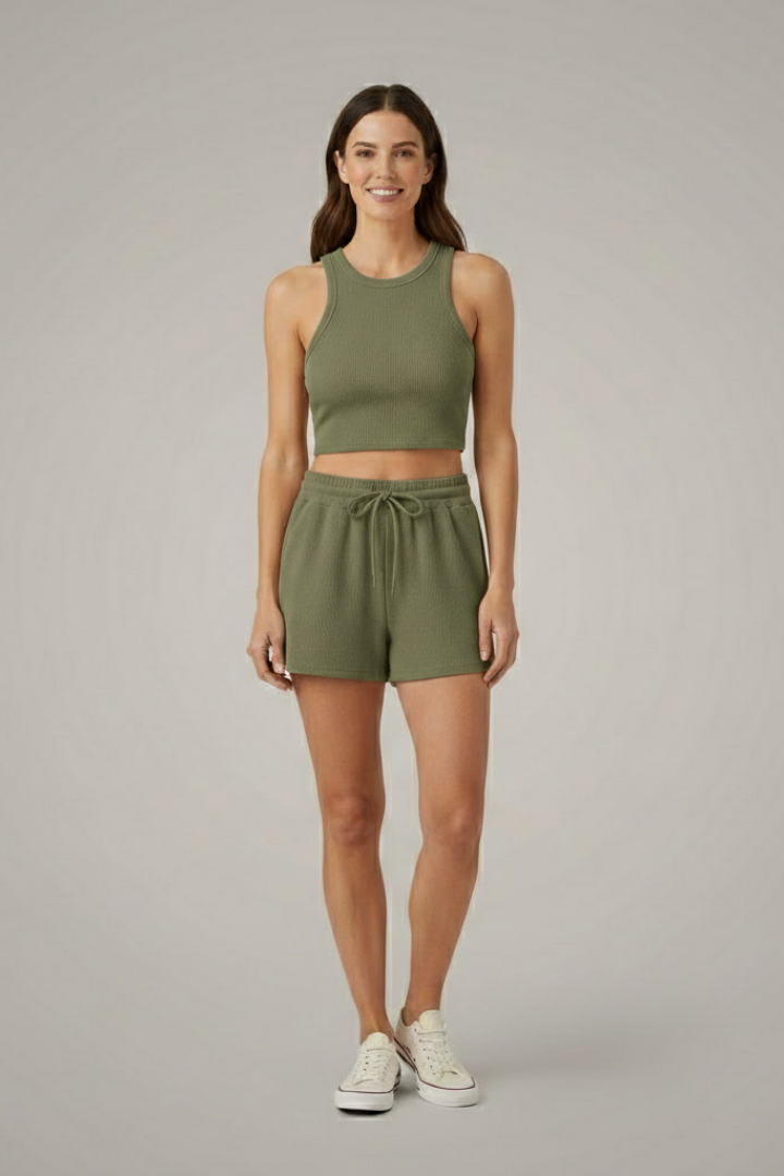 Lila | Racerback Top & Drawstring Shorts Set