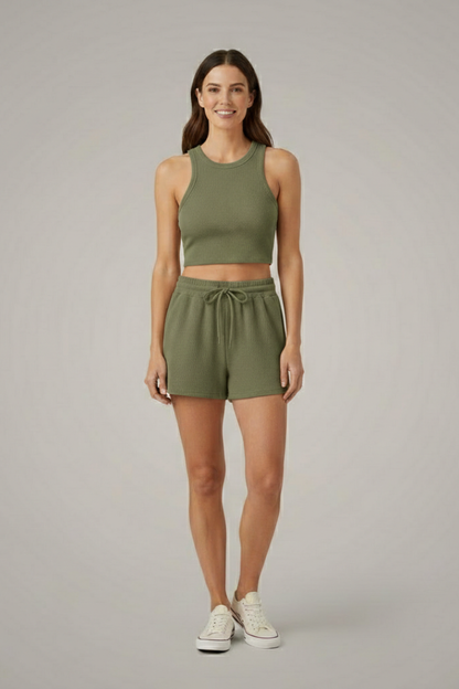Lila | Racerback Top & Drawstring Shorts Set