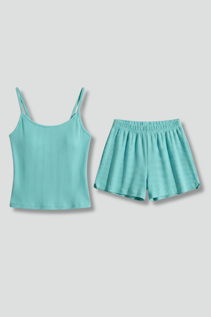 Luna | Chic Strap Top and Elastic Shorts Set