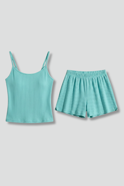 Luna | Chic Strap Top and Elastic Shorts Set