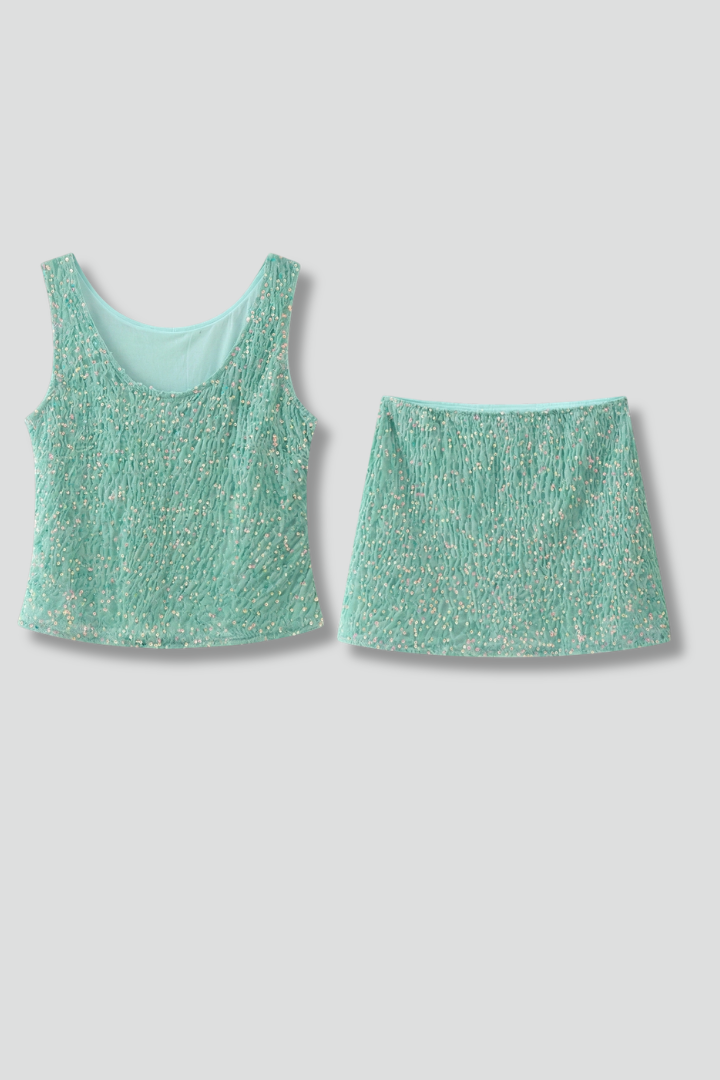 Lena | Chic Two-Piece Set with Strap Top and Mini Skirt