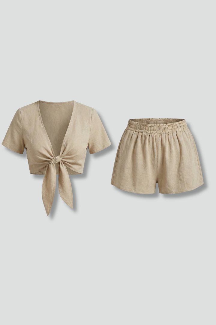 Lila | V-Neck Top and Shorts Set