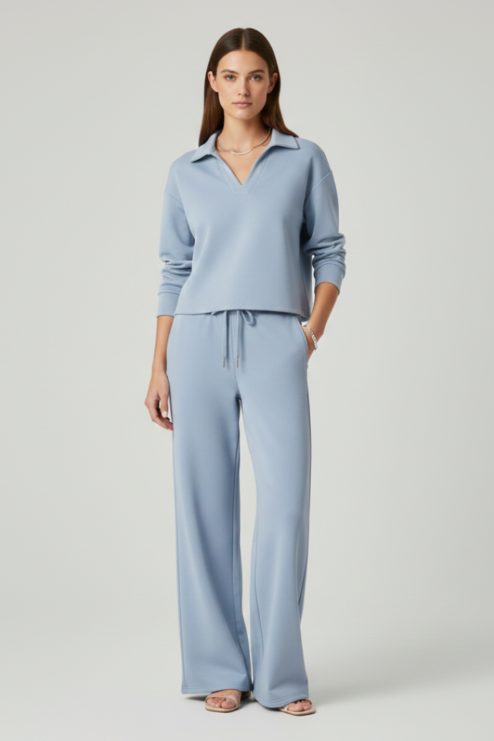 Lila | V-Neck Top and Wide-Leg Pants Set