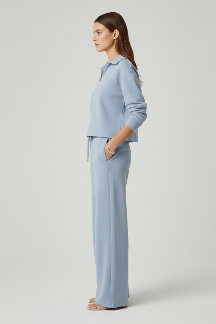 Lila | V-Neck Top and Wide-Leg Pants Set