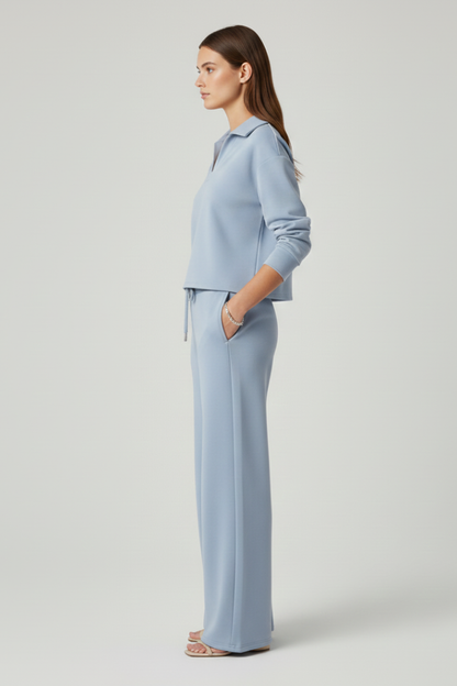 Lila | V-Neck Top and Wide-Leg Pants Set