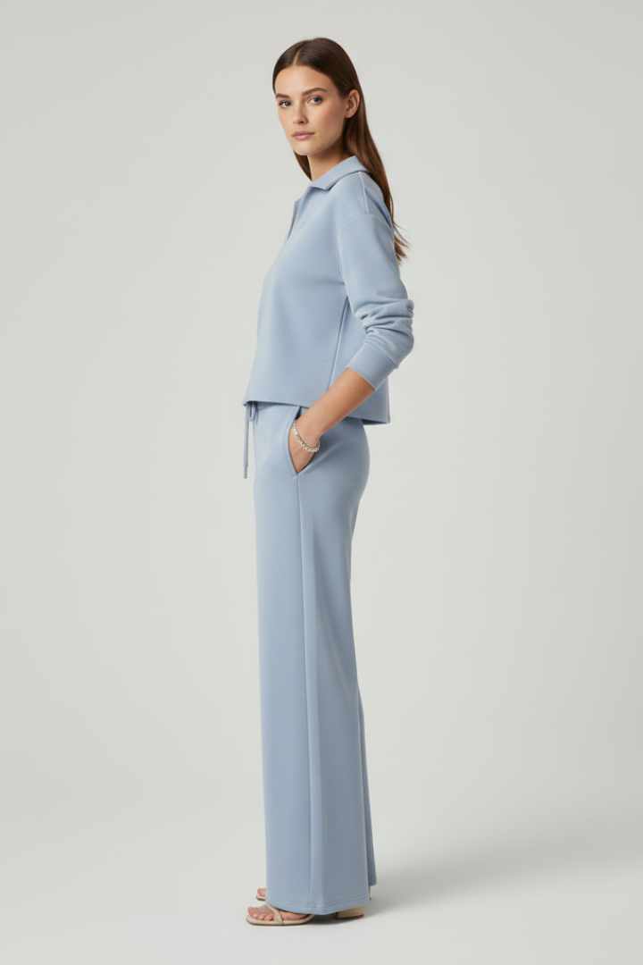 Lila | V-Neck Top and Wide-Leg Pants Set