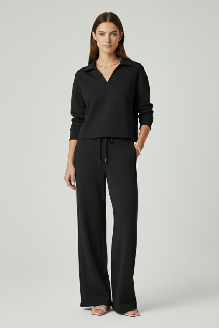 Lila | V-Neck Top and Wide-Leg Pants Set