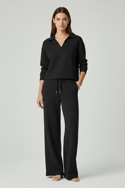 Lila | V-Neck Top and Wide-Leg Pants Set