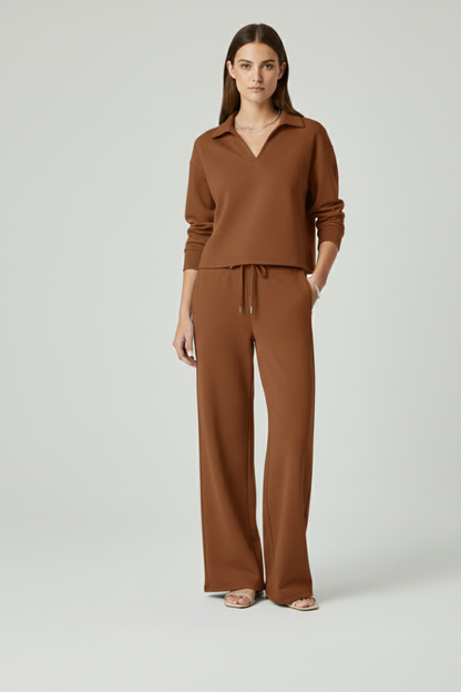 Lila | V-Neck Top and Wide-Leg Pants Set