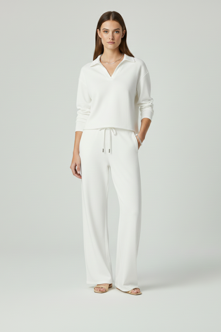 Lila | V-Neck Top and Wide-Leg Pants Set