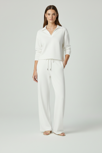 Lila | V-Neck Top and Wide-Leg Pants Set
