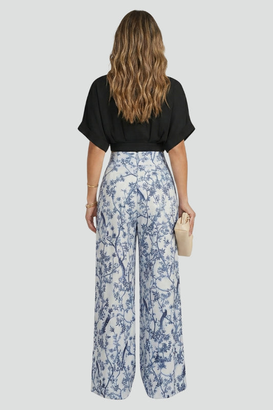 Lena | V-Neck Top and Wide-Leg Trousers Set