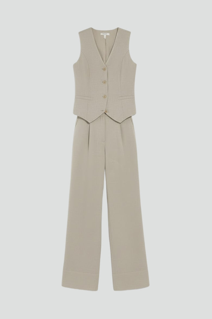 Lena | V Neck Waistcoat Two Piece Set