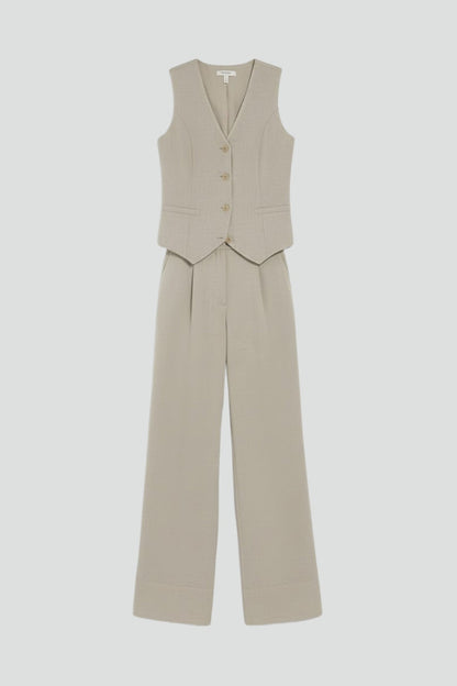 Lena | V Neck Waistcoat Two Piece Set