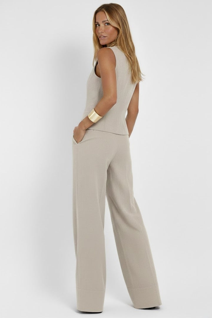 Lena | V Neck Waistcoat Two Piece Set