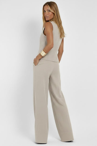 Lena | V Neck Waistcoat Two Piece Set