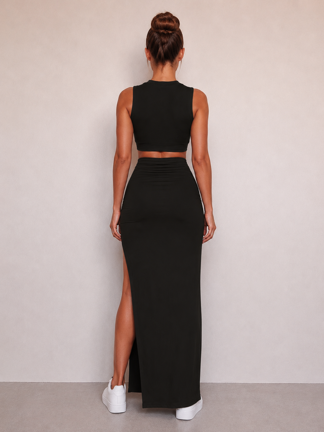 Lila | Asymmetric Top and Midi Skirt Set