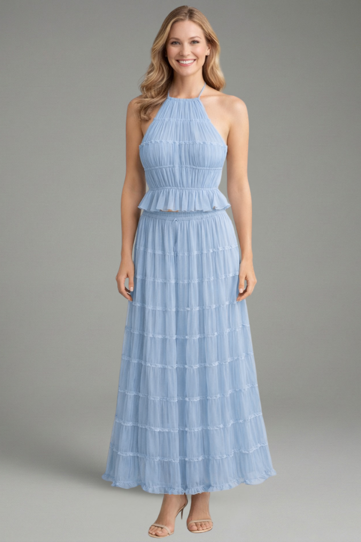 Lila | Halter Top and Maxi Skirt Set