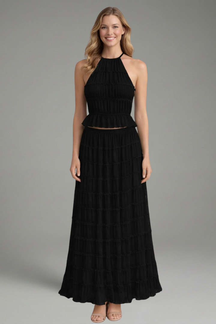 Lila | Halter Top and Maxi Skirt Set