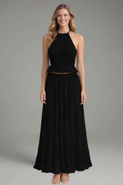 Lila | Halter Top and Maxi Skirt Set