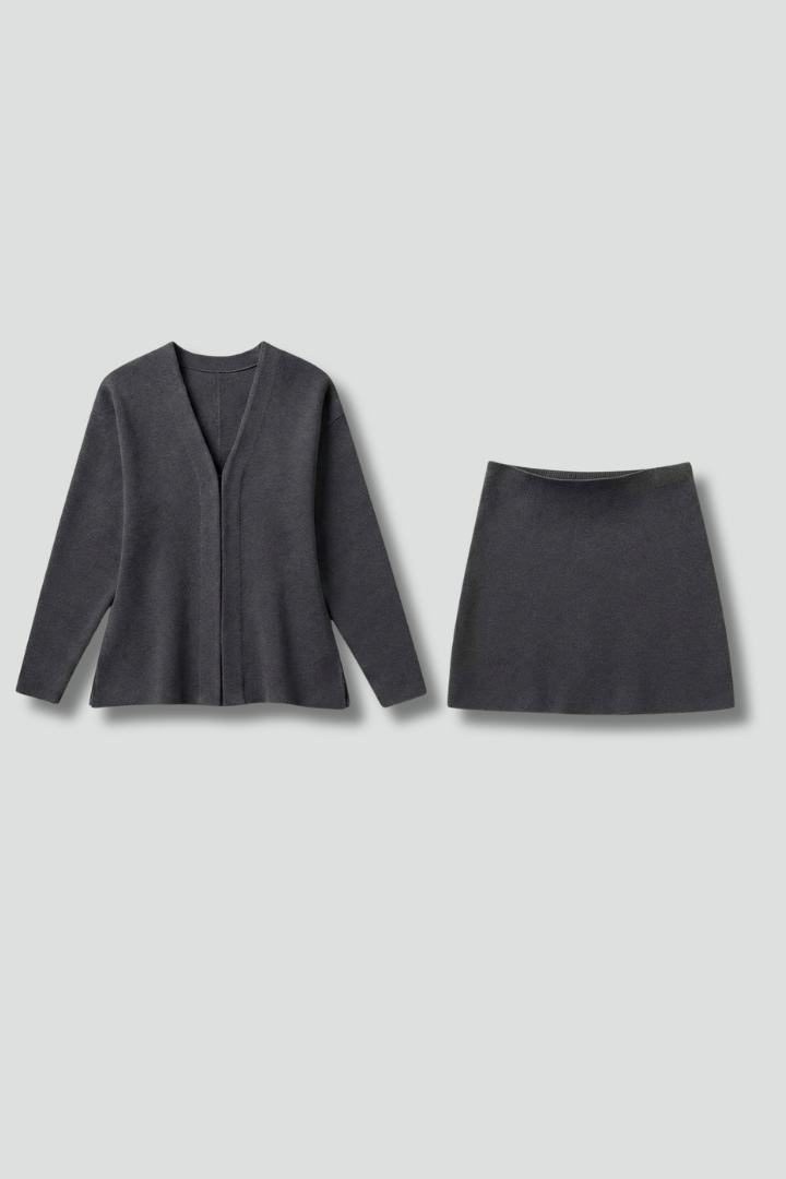 Lila | Chic Long Sleeve Top & Mini Skirt Set