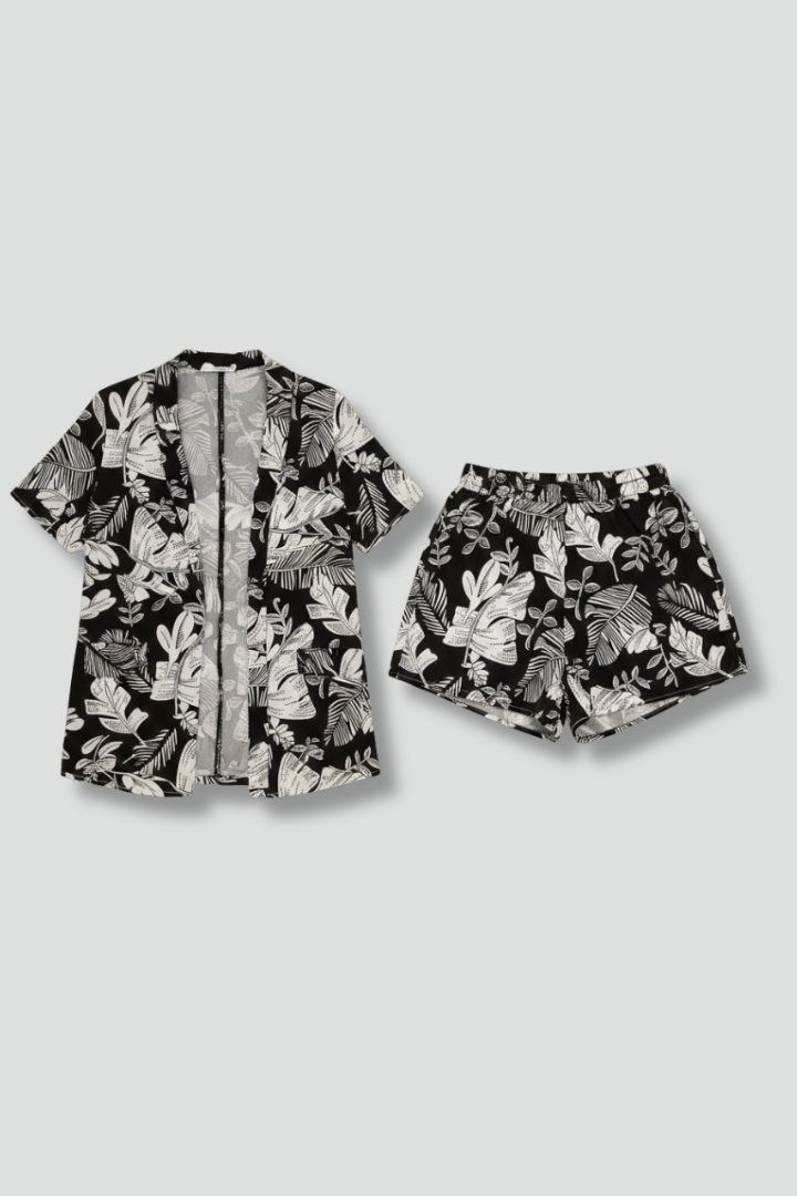 Elena | Chic Two Piece Set with Open Front Top and Shorts