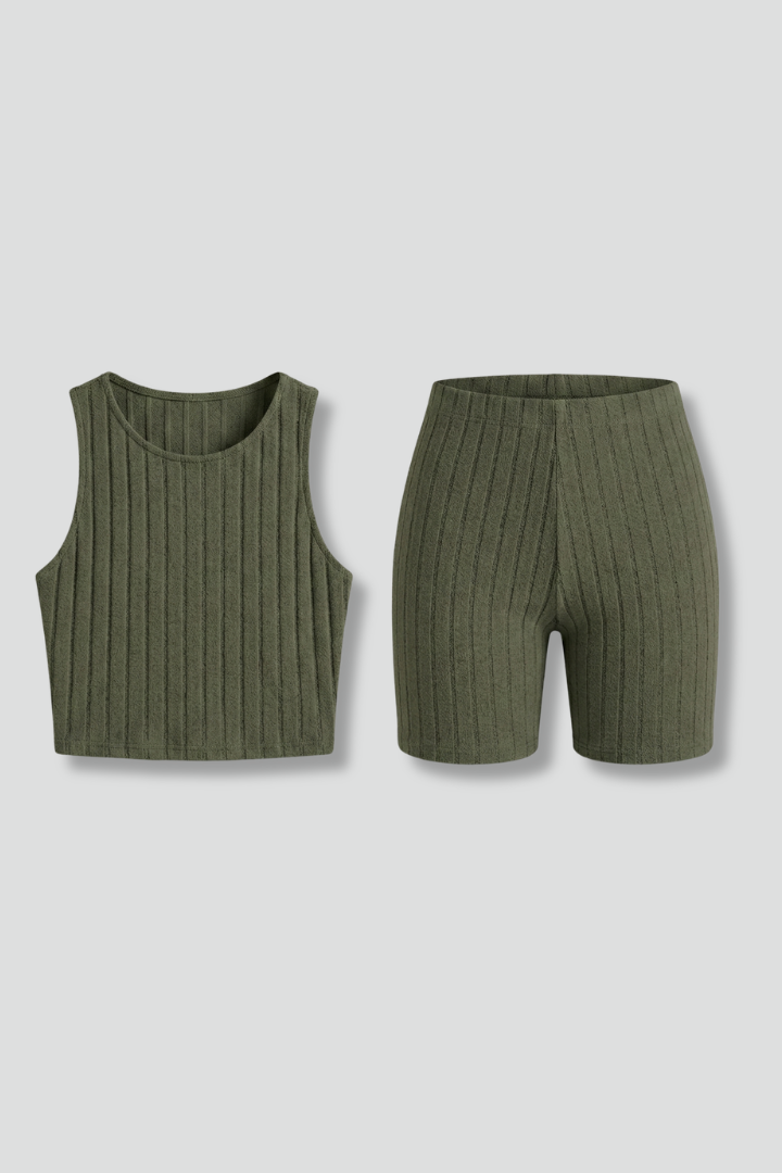 Lila | Sleek Sleeveless Top and Fitted Shorts Set