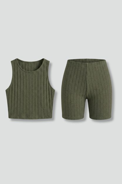 Lila | Sleek Sleeveless Top and Fitted Shorts Set