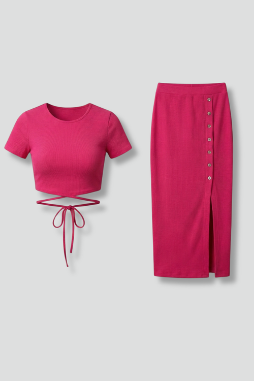 Lila | Chic Sleeveless Top and Midi Skirt Set