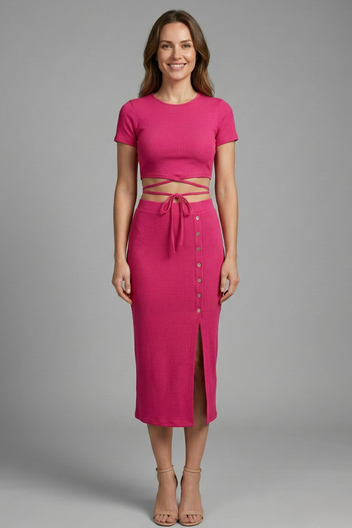 Lila | Chic Sleeveless Top and Midi Skirt Set