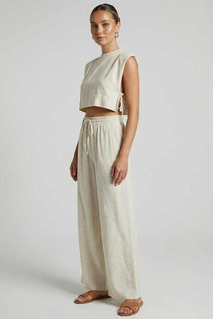 Lila | Chic Two Piece Set with Sleeveless Top and Wide Leg Pants